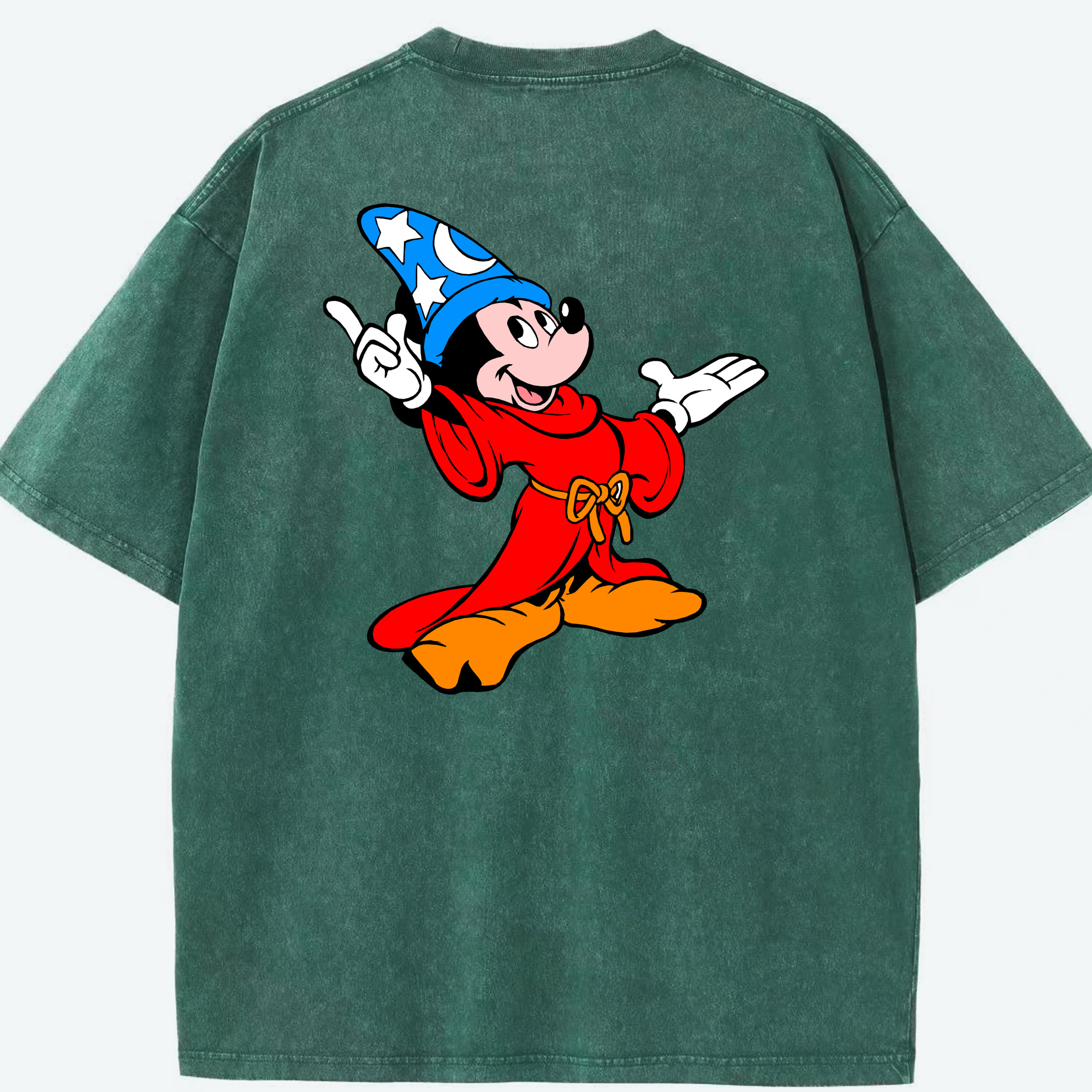 （画像用） ミッキーマウス Mickey Mouse 綿100% ヴィンテージ風 半袖Tシャツ（背面プリント）
